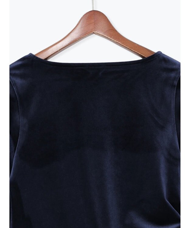Te chichi ベロアサイドギャザートップス ネイビー