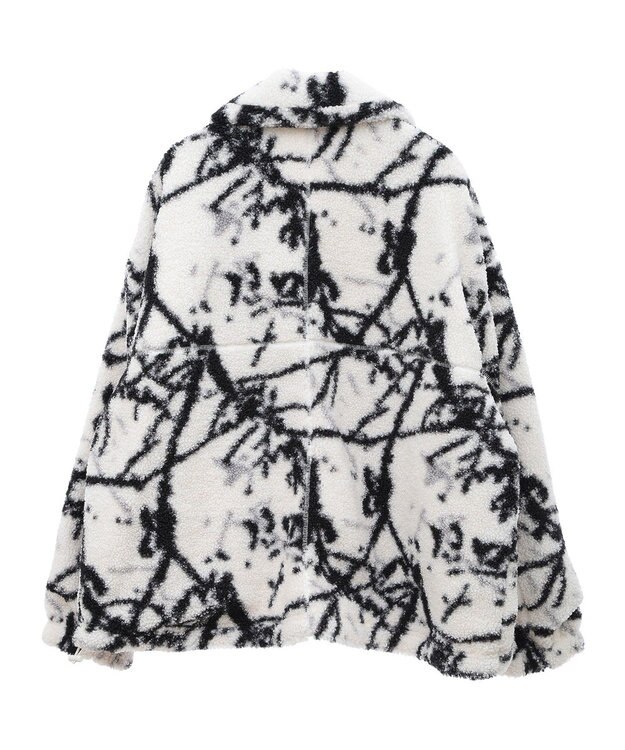 Green Parks リバーシブルプリント柄ボアブルゾン Ecru