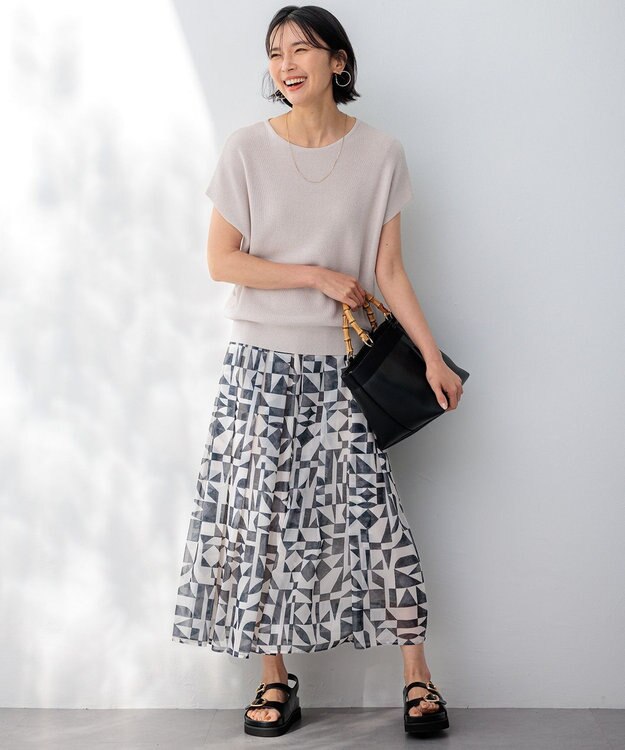 23区 バンブーハンドル トートバッグ ブラック系