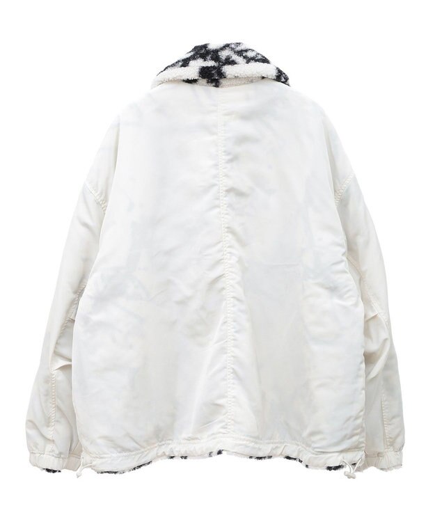 Green Parks リバーシブルプリント柄ボアブルゾン Ecru