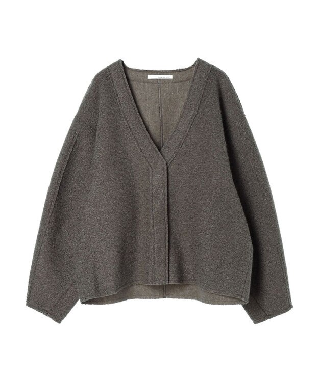 Green Parks ・ＥＬＥＮＣＡＲＥ　ＤＵＥ　ブークレＶネックカーデ Charcoal Gray