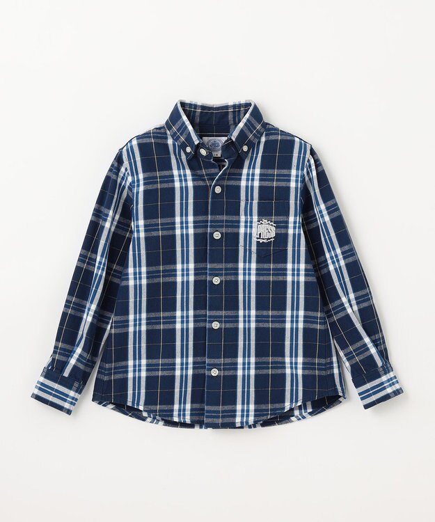 J.PRESS KIDS 【110-130cm】ストライプ＆チェック シャツ ネイビー系チェック