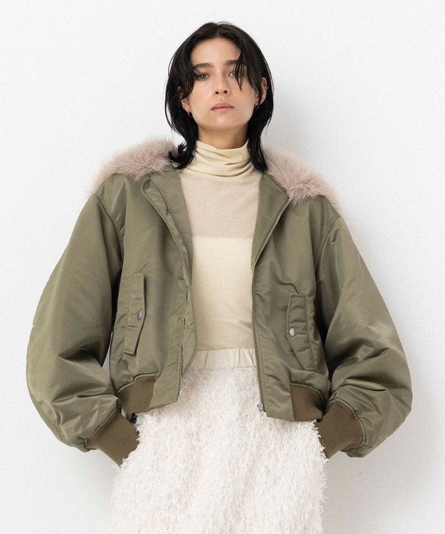 NAVE 【Nave】ファーカラーMA-1 カーキ系