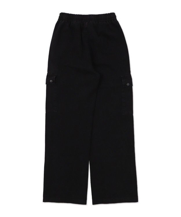 WEGO 【ウエストゴム】ドローコードウオッシュドカーゴデニム ブラック