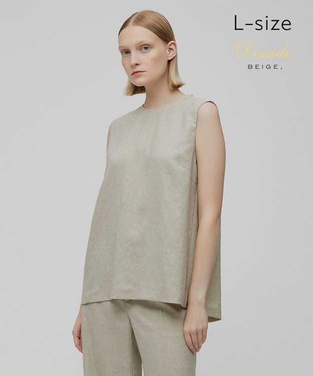 BEIGE， 【L-size】CAROLE / クルーネックブラウス Sand×Slate