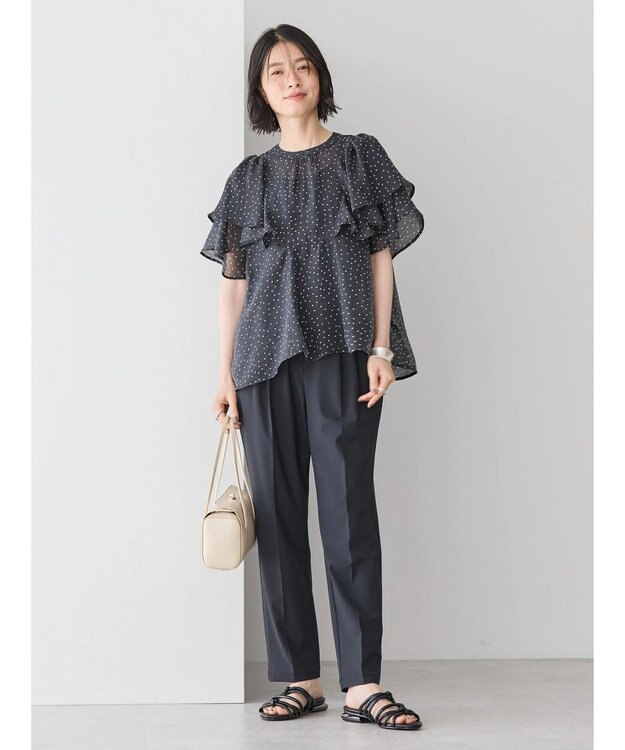 AMERICAN HOLIC 接触冷感シアーフリルブラウス Dot