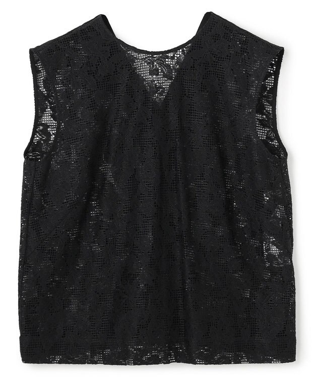 BEIGE， FLUORITE / 異素材コンビ レースブラウス Black