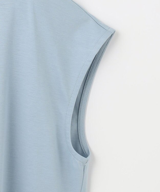 組曲 L 【WEB限定】シルケットポンチフレンチスリーブ カットソー サックスブルー系