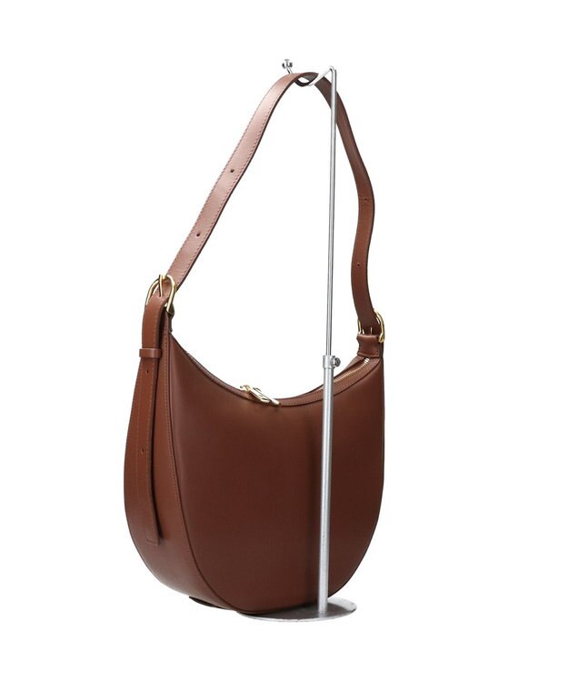 INTER-CHAUSSURES 【CHRISTIAN VILLA】ミディアムサイズレザーホーボーバッグ ブラウン