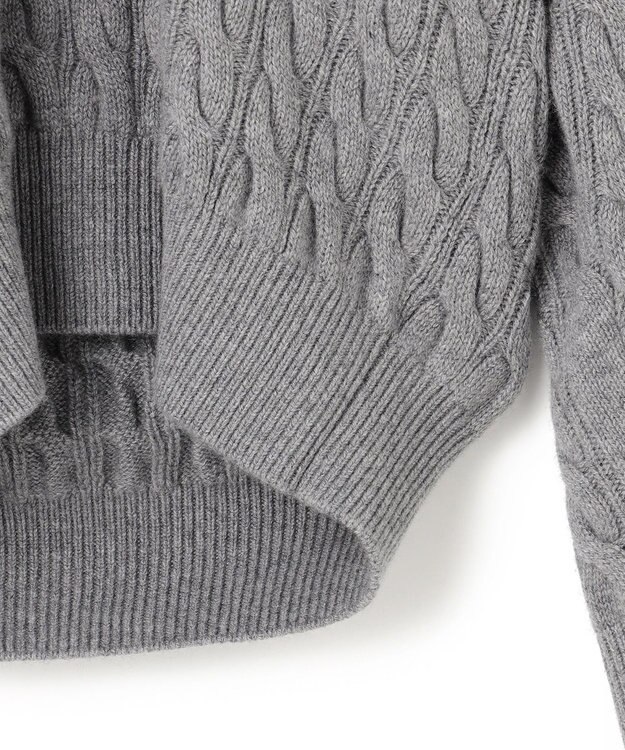 BEIGE， 【洗える】SEDONA / ウールカシミヤケーブルニット Gray