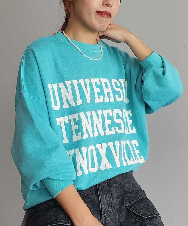 CRAFT STANDARD BOUTIQUE 【ユニセックス】裏毛プリントスウェット Blue Green