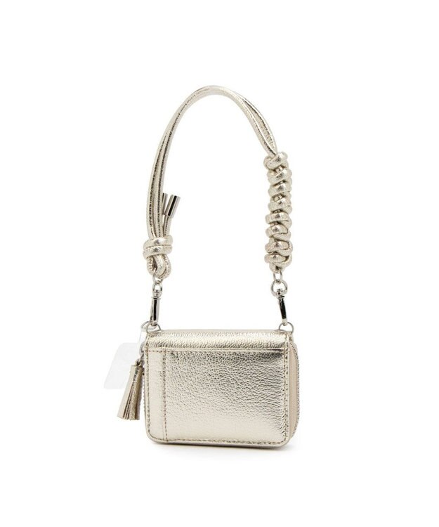 UNBILLION ペルケ perche / ドット刺繍ジャバラチャームウォレットショルダー ゴールド