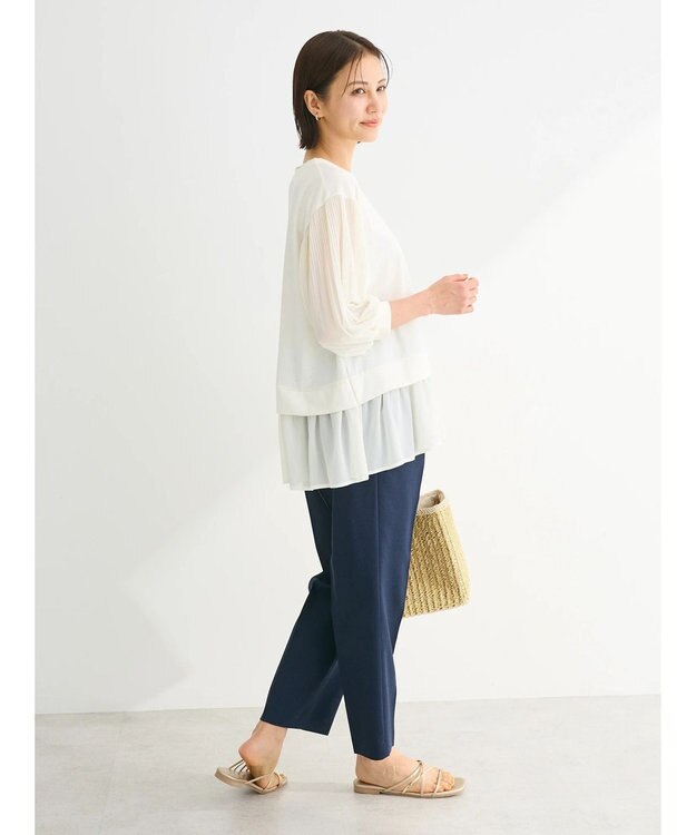 Green Parks 消しプリーツドッキングカットチュニック Ecru