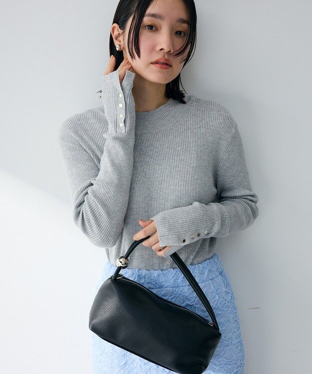 Green Parks 袖口金釦リブニットプルオーバー Light Gray