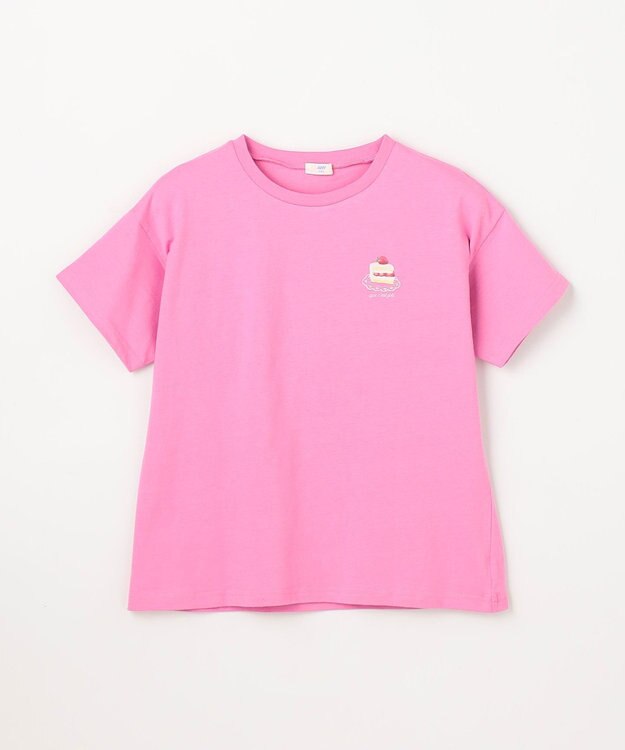 ANY KIDS 【綿100%】バックプリント オーバーサイズTシャツ ピンク×スイーツ