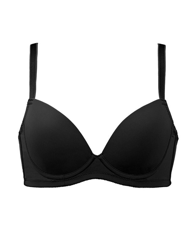 BRADELIS New York 【BRADELIS FIT  / 響きにくいシームレスタイプ】シームレスカップモールドブラ シンプルな薄手カップで軽い着け心地 ブラック