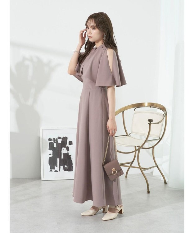 earth music&ecology ＳＥＴ２点ケープ＋キャミワンピース Black