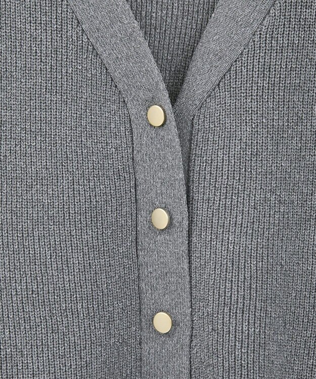 Green Parks 金釦ペプラムニットカーディガン Gray Mixture