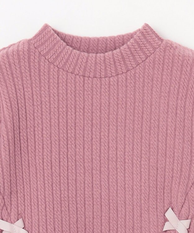 ANY KIDS 表起毛 レースアップ チュニック ピンク