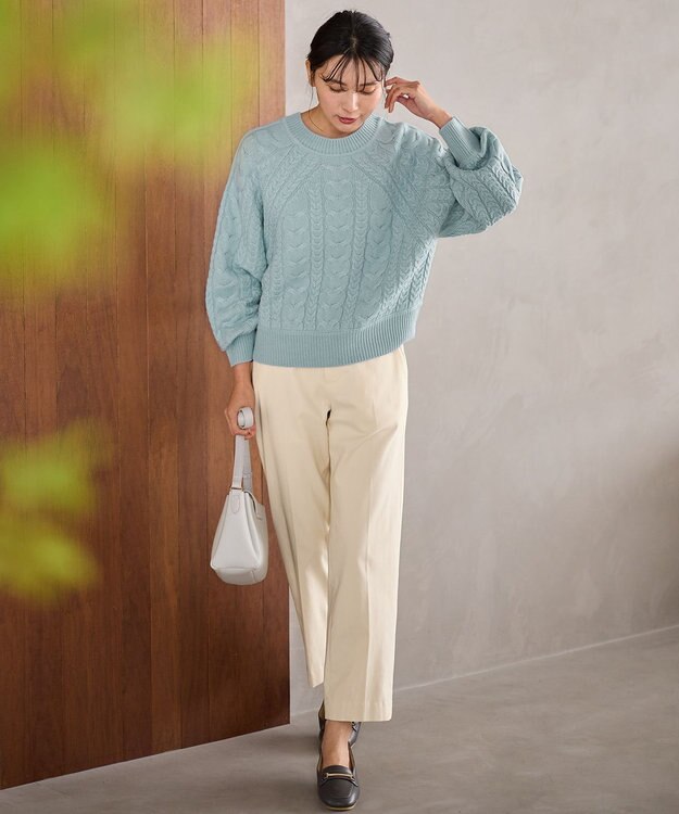 ANY L 【ウエストゴム】裏起毛ハイストレッチパンツ オフ