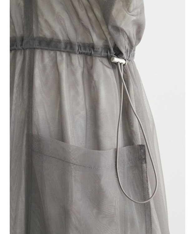 Green Parks ・ＥＬＥＮＣＡＲＥ　ＤＵＥ　チュールドロストキャミワンピ Charcoal Gray