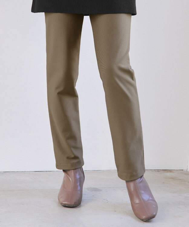 Tiaclasse 【安田美沙子さん着用・新色追加・日本製】すふれ起毛ストレートパンツ モカカーキ
