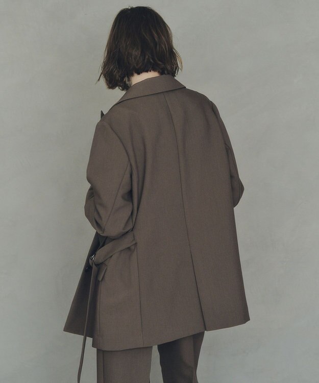 YECCA VECCA 2wayアシメデザインロングジャケット Brown