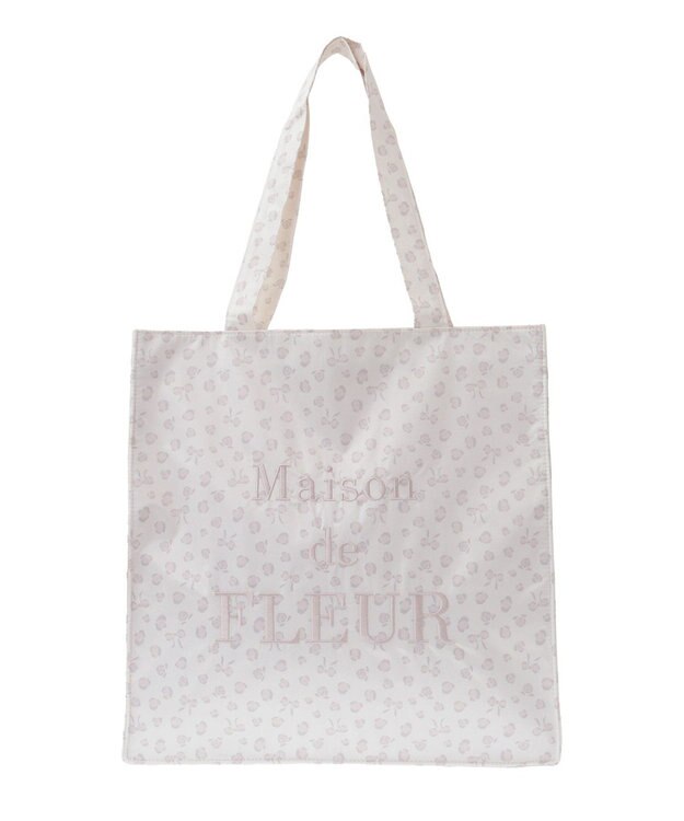 Maison de FLEUR リボンレオパードスクエアトートバッグ Light Beige