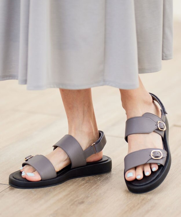 J.PRESS LADIES ベルト サンダル グレー系