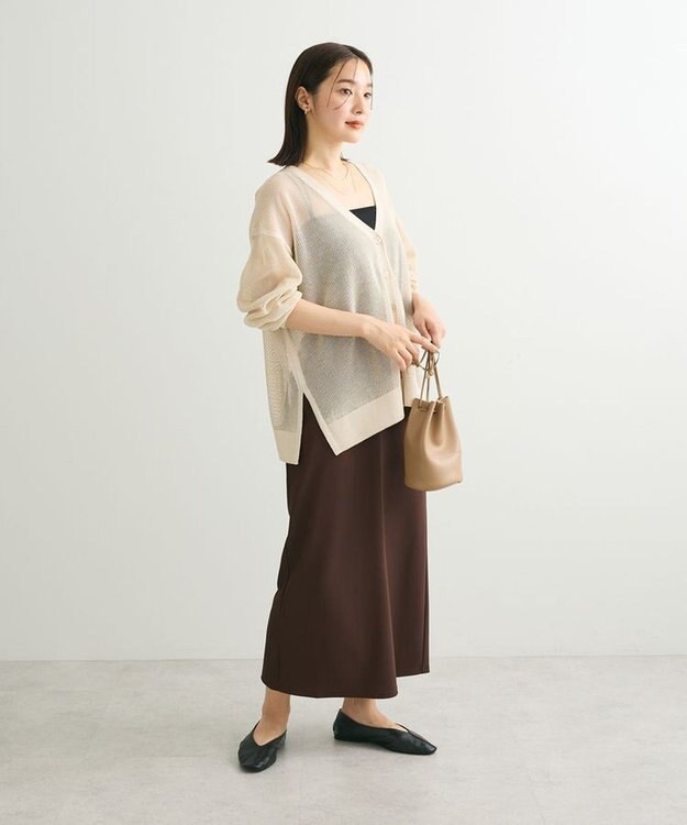 Green Parks らくスレ　Ｉラインスカート Dark Brown