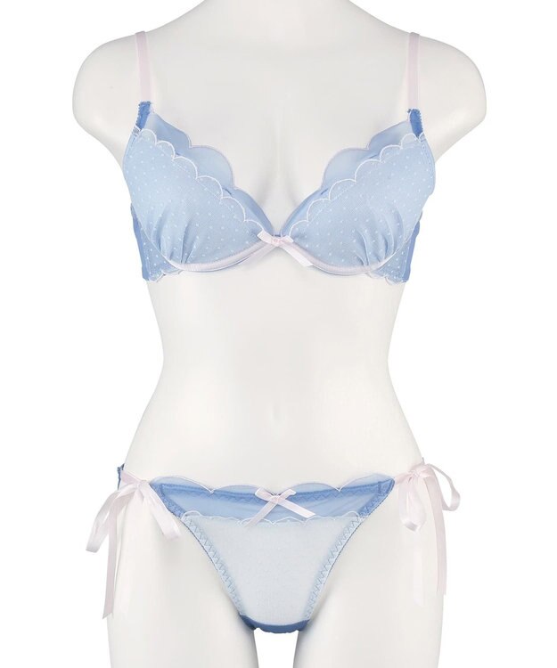 San-ai Resort（三愛水着楽園） シアードットチュール　ブラジャー＆ショーツセット【northerly】 ブルー