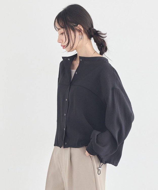 earth music&ecology 【予約】シアーシャツブルゾン ブラック