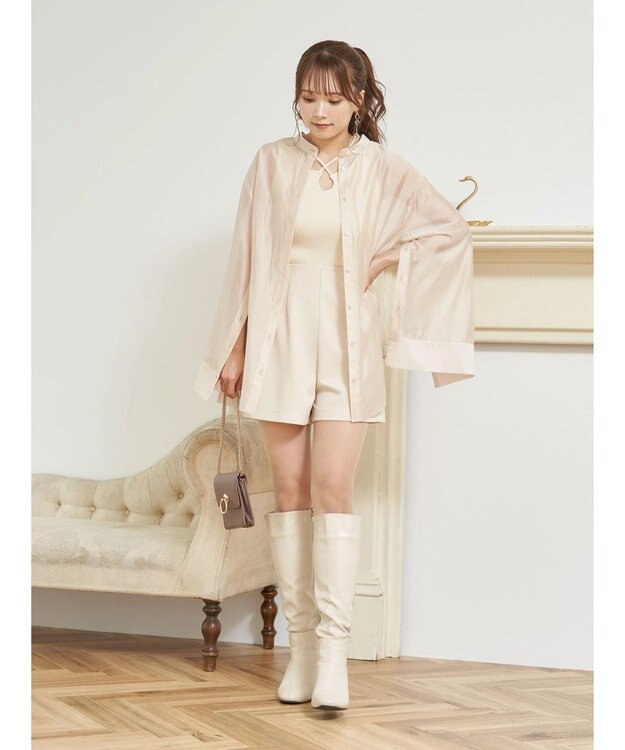 earth music&ecology マルチウェイシアーシャツ Light Beige