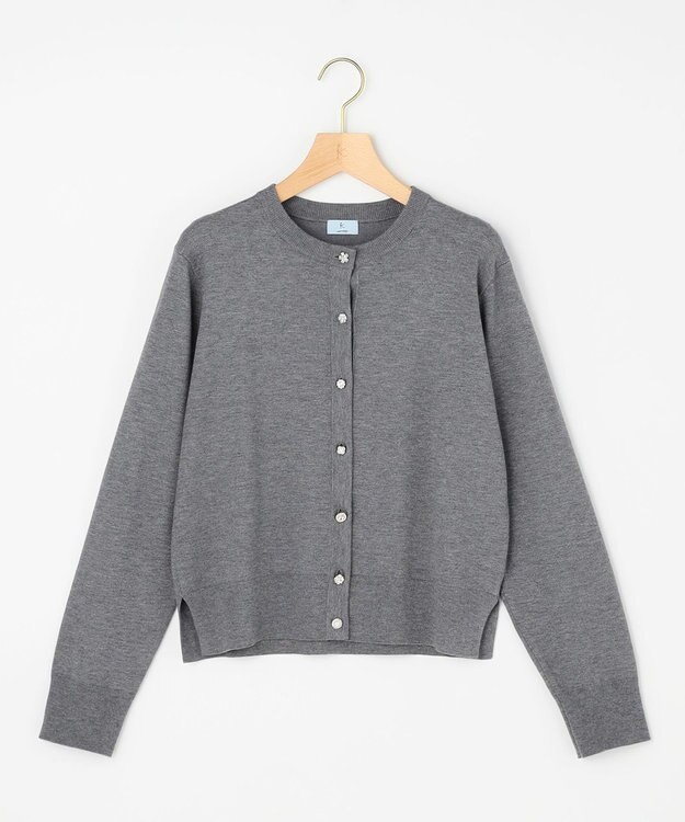 組曲 【先行予約】アトランダムビジューボタンカーディガン ライトグレー系