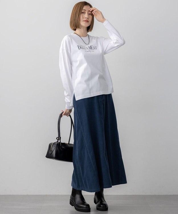 23区 【洗える】ロゴプリント コットン Tシャツ ホワイト系