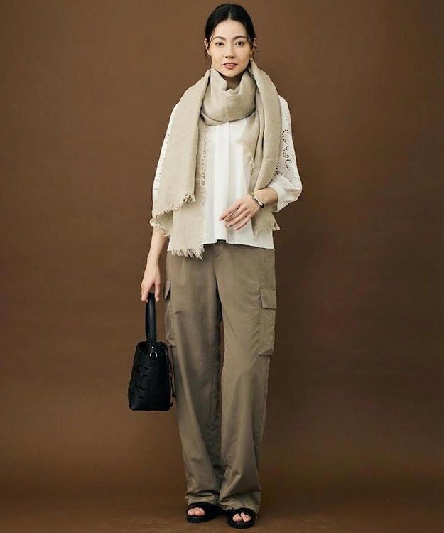 自由区 【SHIHOさん着用】ハイカウントカーゴ パンツ カーキ