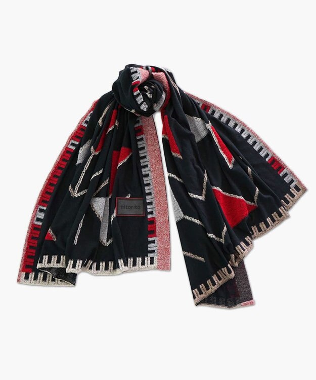 nitorito 【UNISEX】迷路 ストール black
