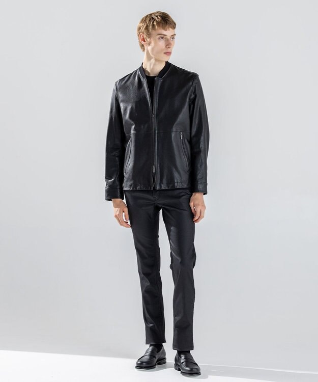 JOSEPH HOMME 新素材【シャツ感覚で羽織れる軽さ】シュリンクエアレザー　ブルゾン ブラック系