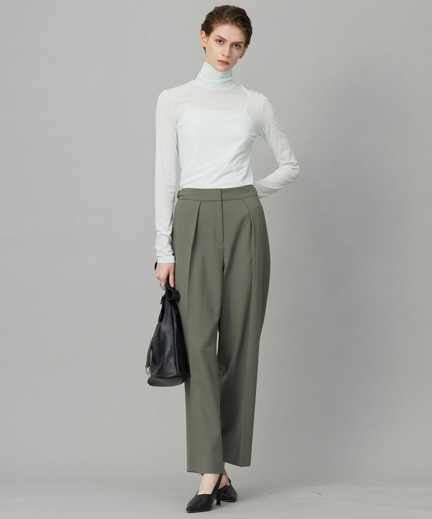 ICB 【洗える】 パウダリーチュール ハイネックトップス クリアサックス系