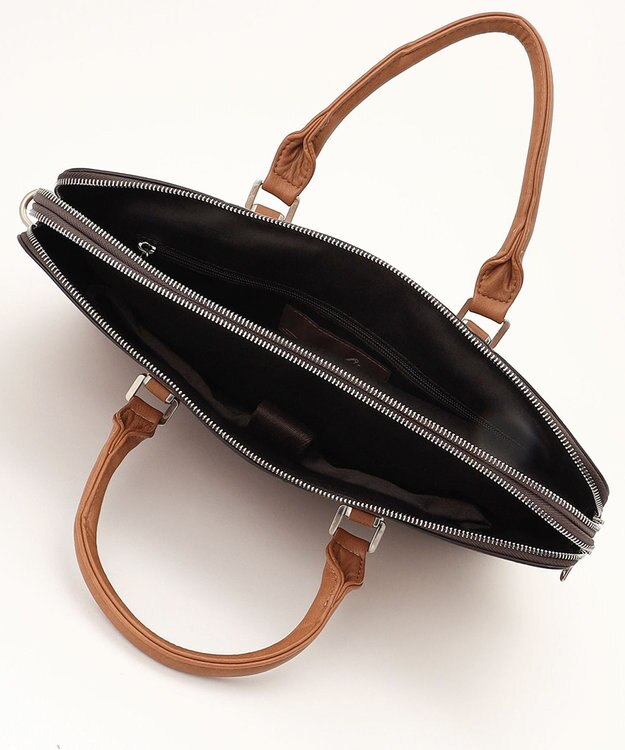 UNBILLION Otias アンティーク仕上げ合皮ブリーフバッグ キャメル