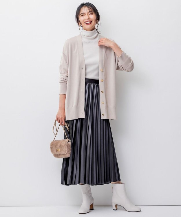 23区 S 【洗える】スムージーコットン シアーリブ ニット ベージュ系