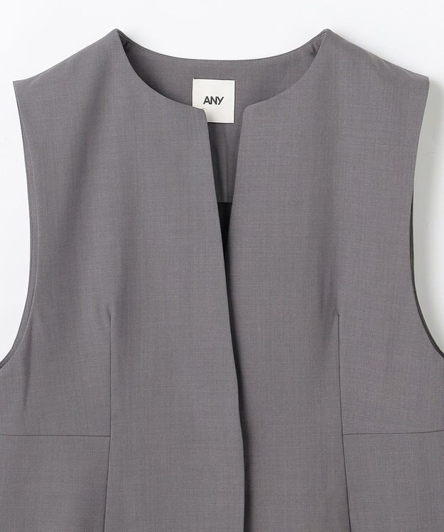 ANY L 【3SET】きちんと見え3点コーデセット（ブラウス＋ジレ＋パンツ） 杢グレー