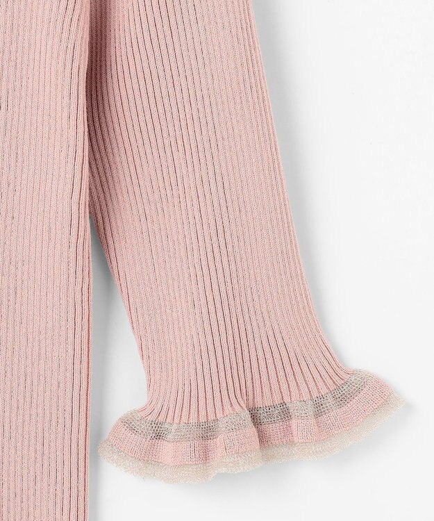 Feroux シアートリム リブニット ピンク系