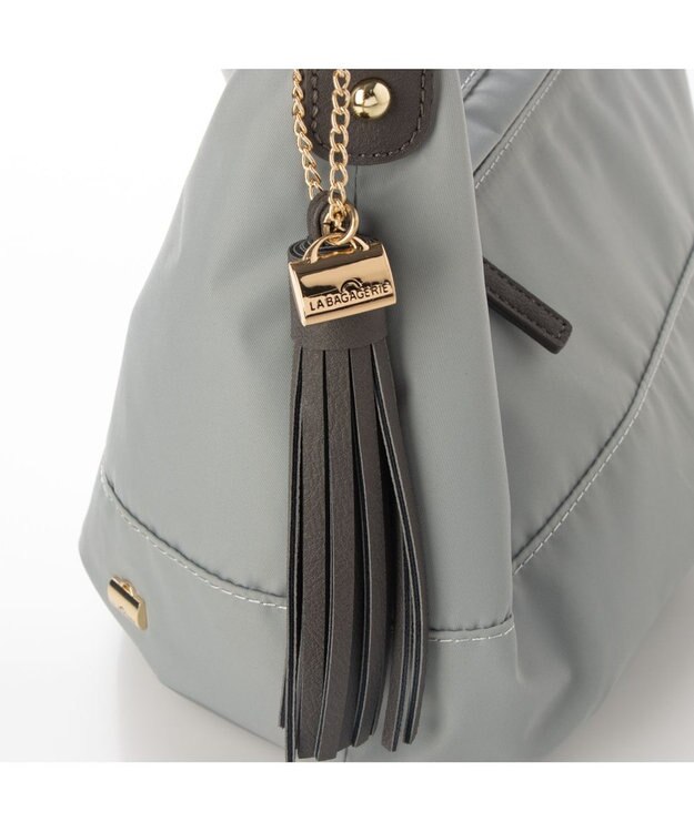 LA BAGAGERIE ナイロン　2wayショルダーバッグ ライトグレー