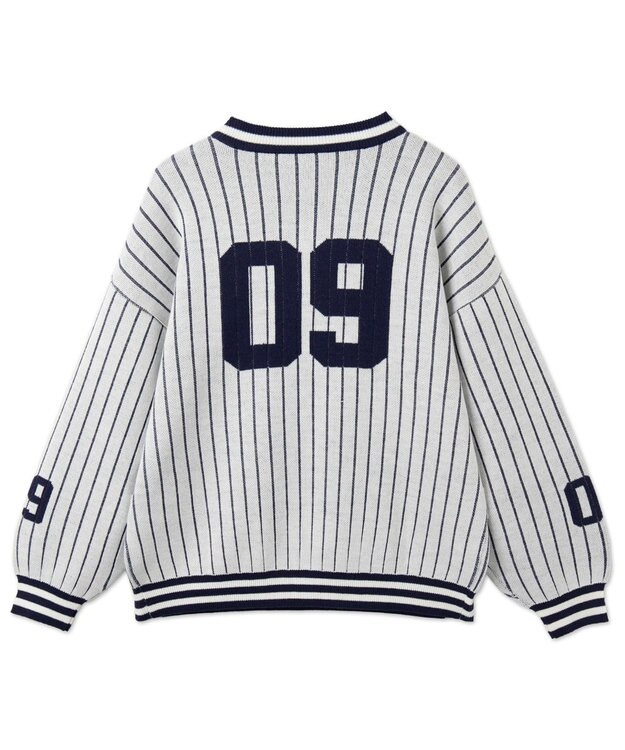 WEGO ベースボールグラフィックプルオーバーニット ホワイト