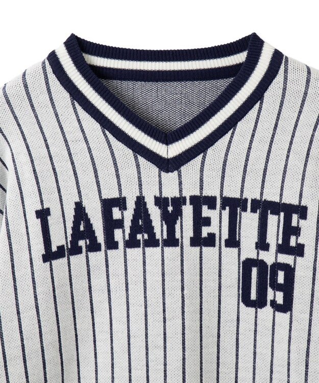 WEGO ベースボールグラフィックプルオーバーニット ホワイト