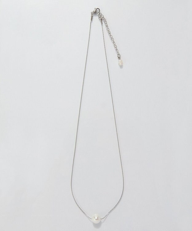 Phoebe <オンワード限定セット>【金属アレルギー対応】ワントップパールネックレス×クロスラインパールピアス/サージカルステンレス シルバー