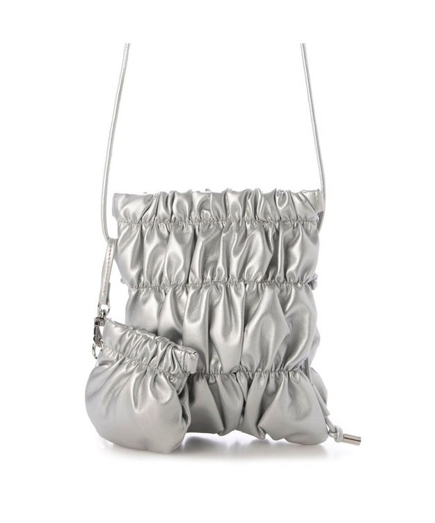 UNBILLION カシュカシュ cachecache / シャーリング口金ショルダー シルバー