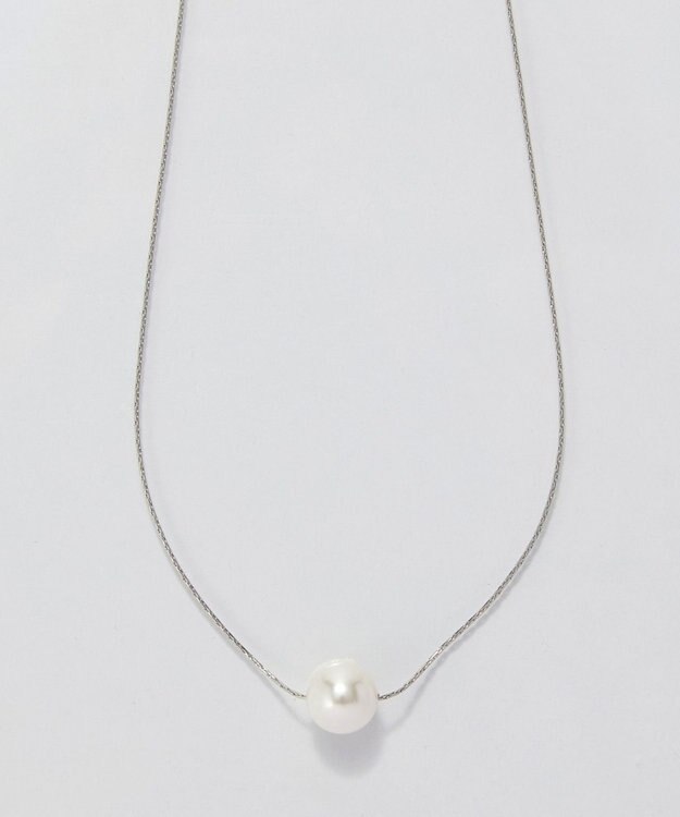 Phoebe <オンワード限定セット>【金属アレルギー対応】ワントップパールネックレス×クロスラインパールピアス/サージカルステンレス シルバー