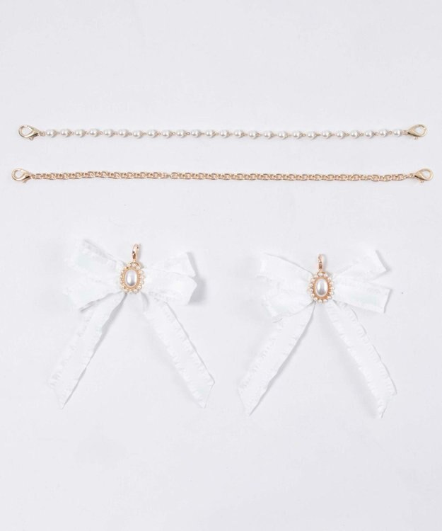 WEGO 【痛バ＆推し活グッズ】きらめきDIYパールリボンセットL ホワイト